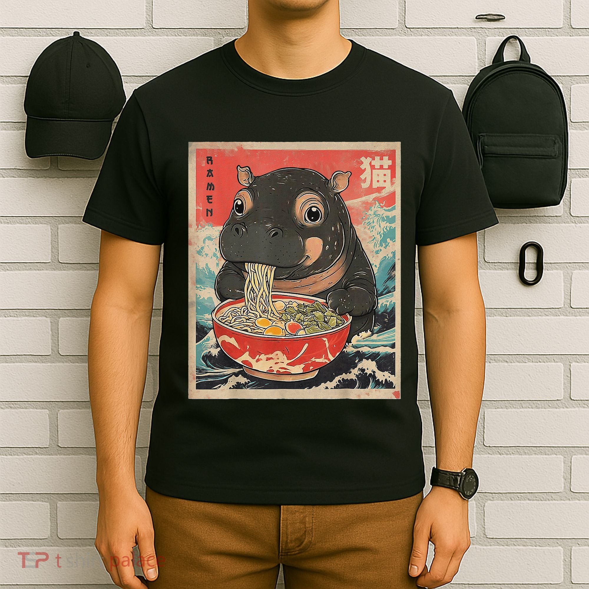 Moo Deng Ramen Japanese Vintage Moo Deng Japanese Noodles T-Shirt