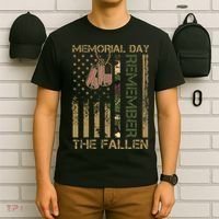 Memorial Day Remember The Fallen Veteran Military Vintage T-Shirt thumb 6