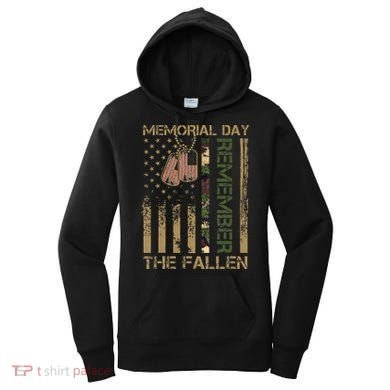 Memorial Day Remember The Fallen Veteran Military Vintage Women's Hoodie