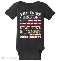 Military Dad Raised A U.S Army Soldier Baby Bodysuit thumb 0