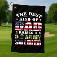 Military Dad Raised A U.S Army Soldier Golf Towel thumb 1