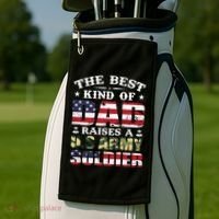 Military Dad Raised A U.S Army Soldier Golf Towel thumb 2