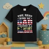 Military Dad Raised A U.S Army Soldier Toddler T-Shirt thumb 3
