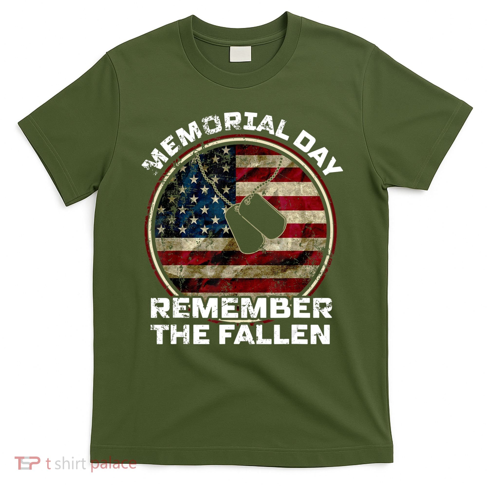 Memorial Day Remember The Fallen Us Vintage Veteran Military T-Shirt