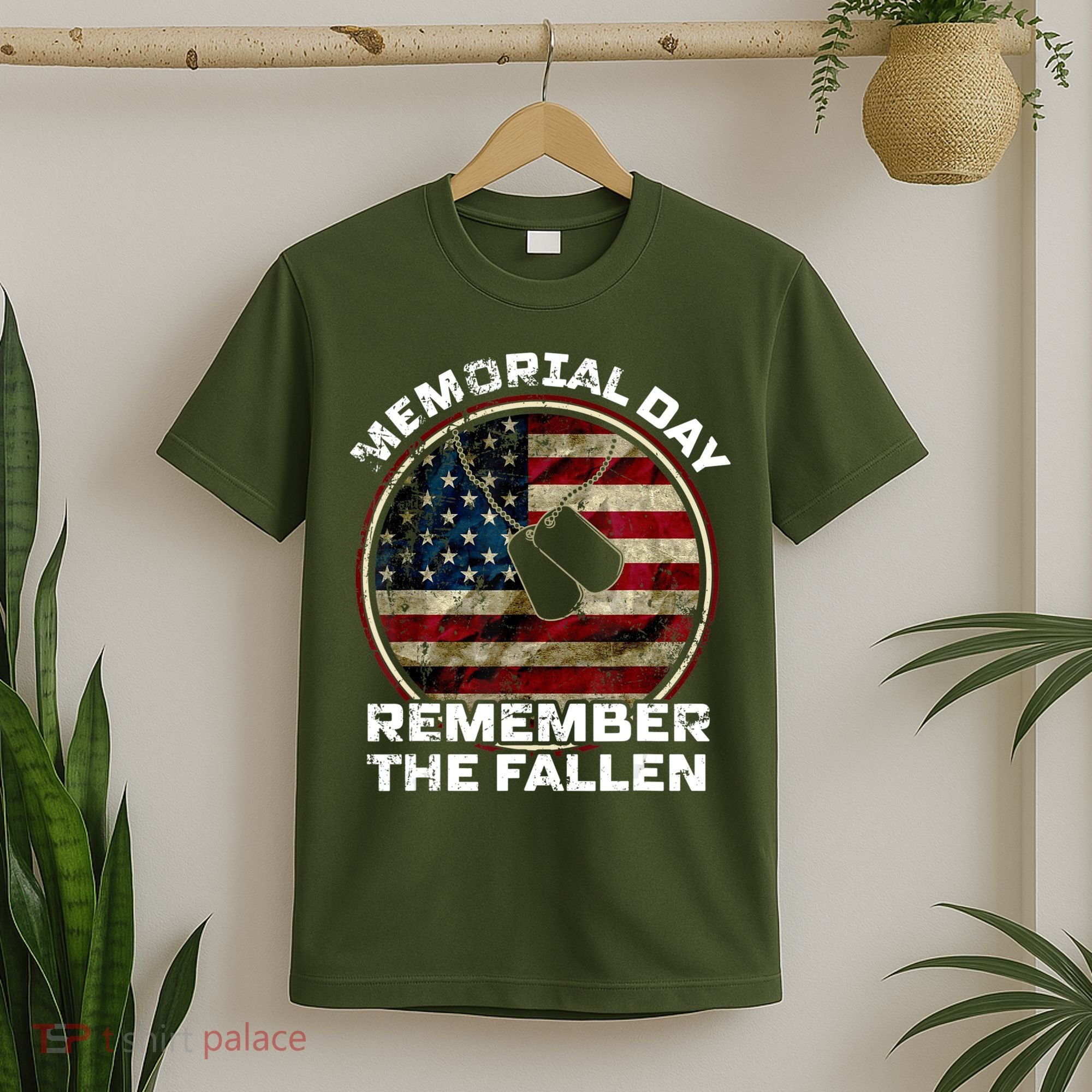Memorial Day Remember The Fallen Us Vintage Veteran Military T-Shirt