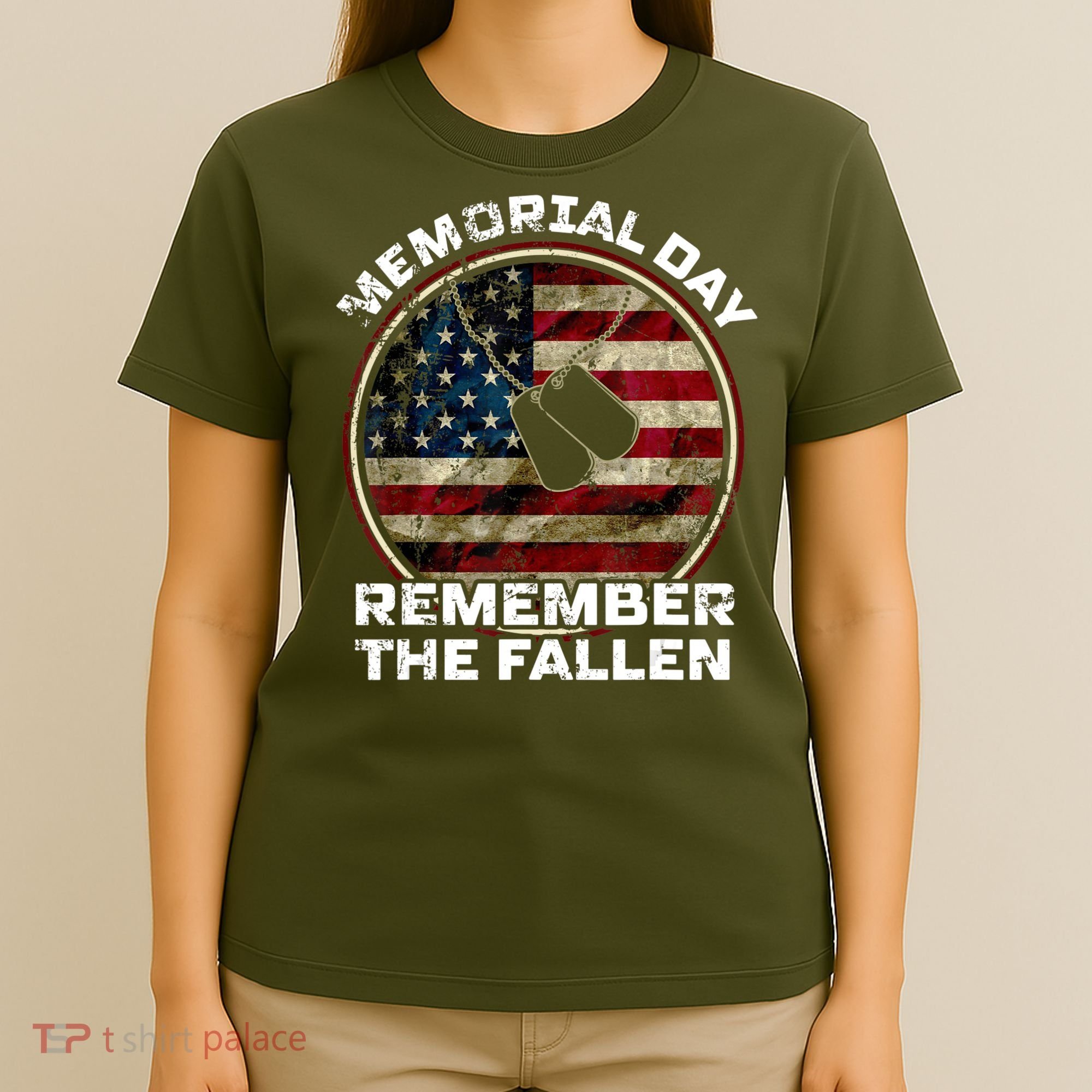 Memorial Day Remember The Fallen Us Vintage Veteran Military T-Shirt