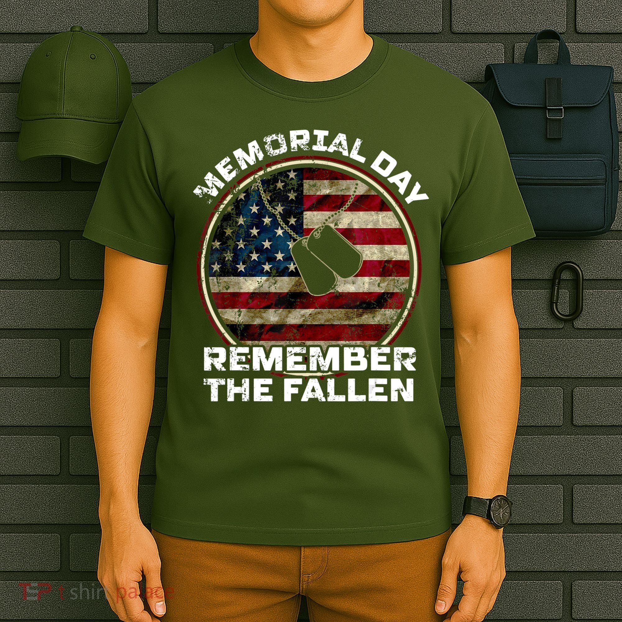 Memorial Day Remember The Fallen Us Vintage Veteran Military T-Shirt