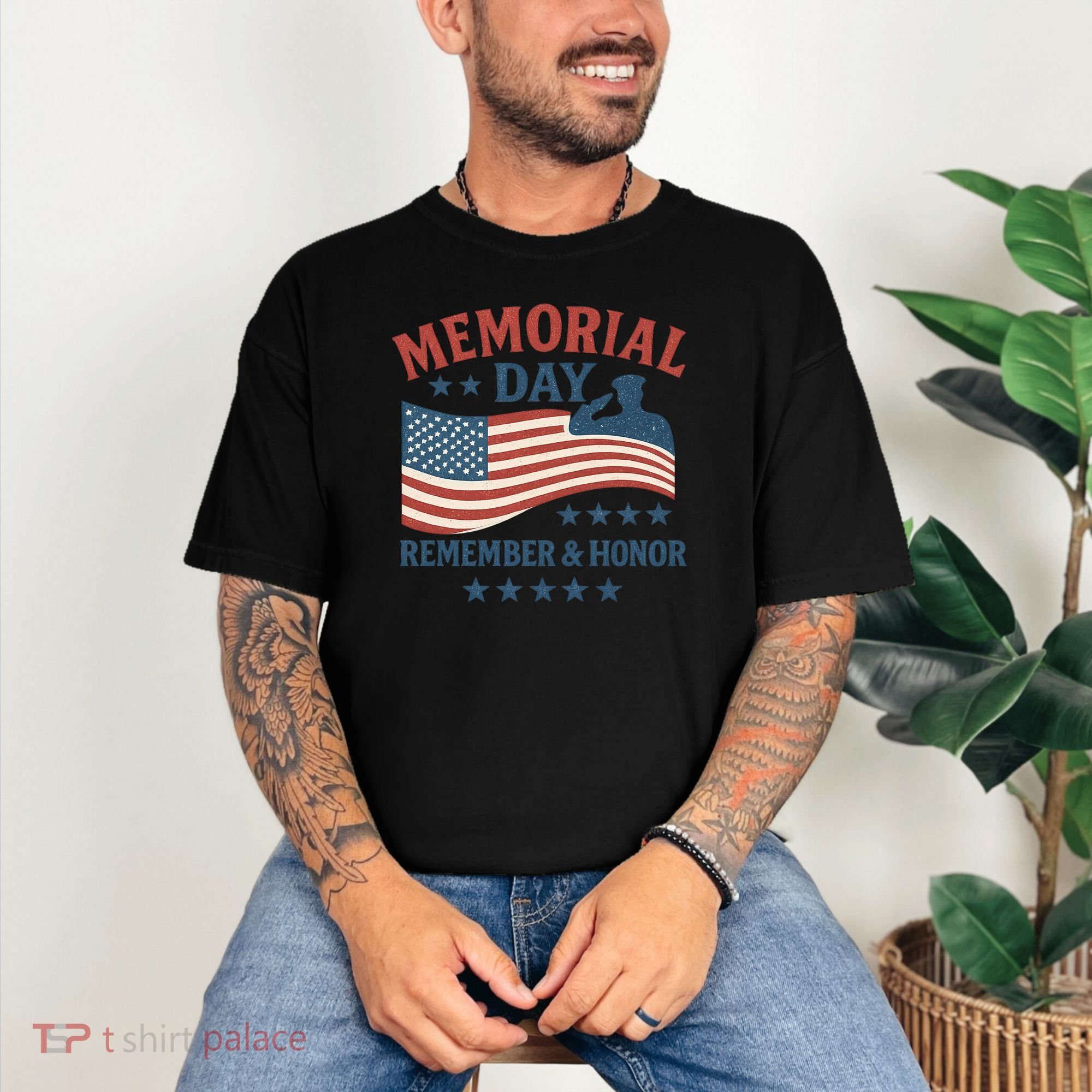 Memorial Day Remember & Honor Comfort Colors T-Shirt