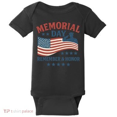 Memorial Day Remember & Honor Baby Bodysuit