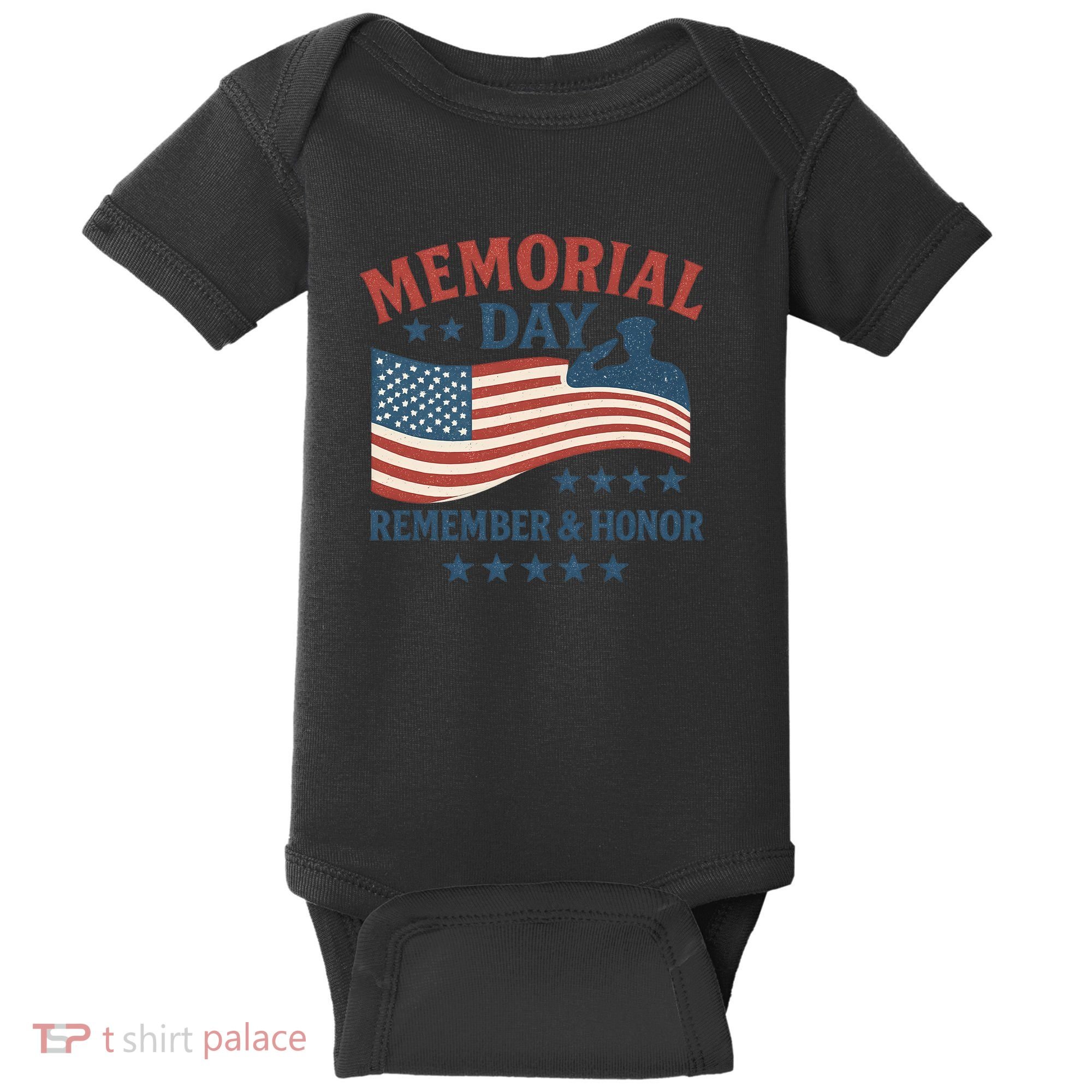 Memorial Day Remember & Honor Baby Bodysuit