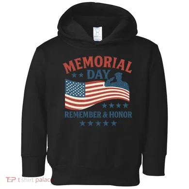 Memorial Day Remember & Honor Toddler Hoodie