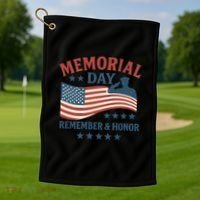 Memorial Day Remember & Honor Golf Towel thumb 1