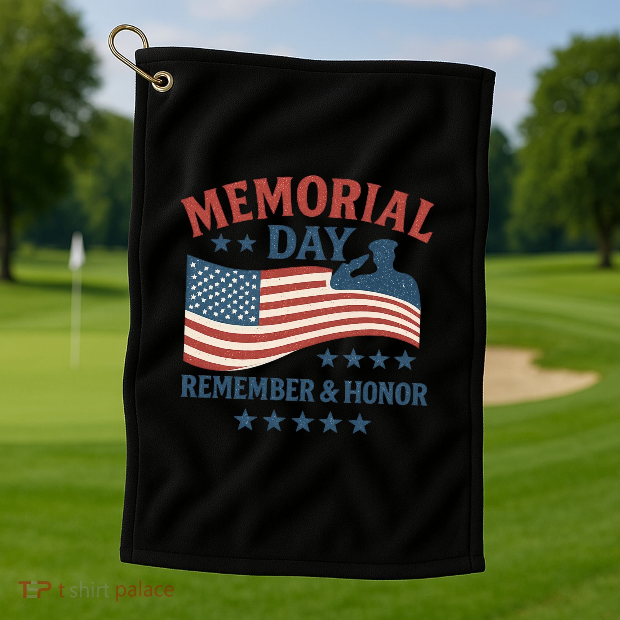 Memorial Day Remember & Honor Golf Towel