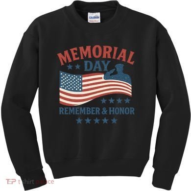 Memorial Day Remember & Honor Kids Sweatshirt