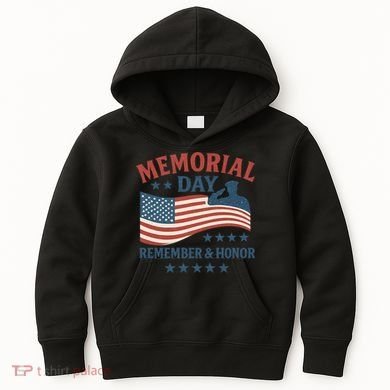 Memorial Day Remember & Honor Kids Hoodie