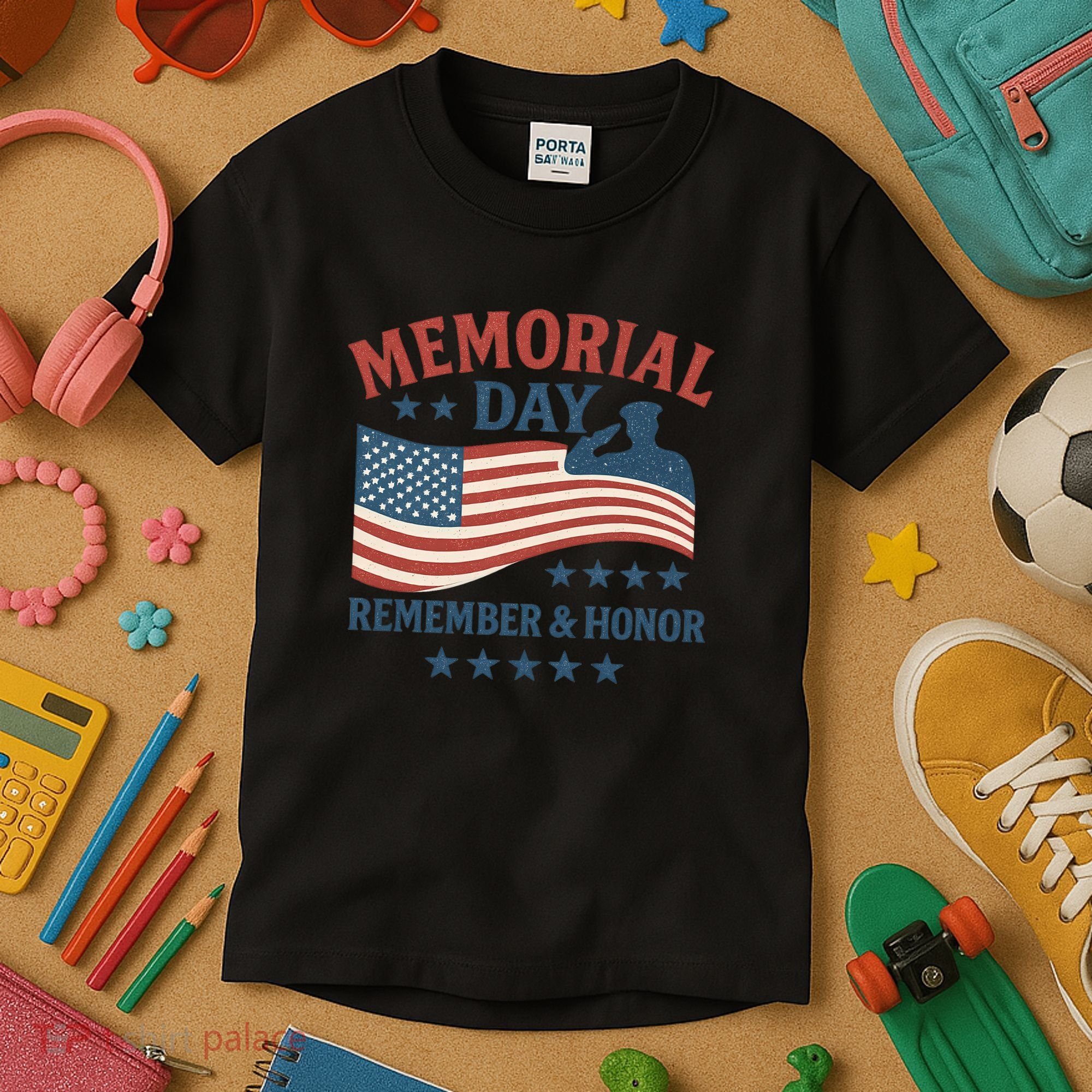 Memorial Day Remember & Honor Kids T-Shirt