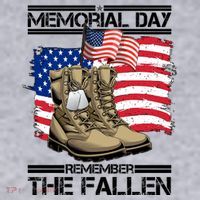 Memorial Day Remember The Fallen Women's Racerback Cropped Tank thumb 2