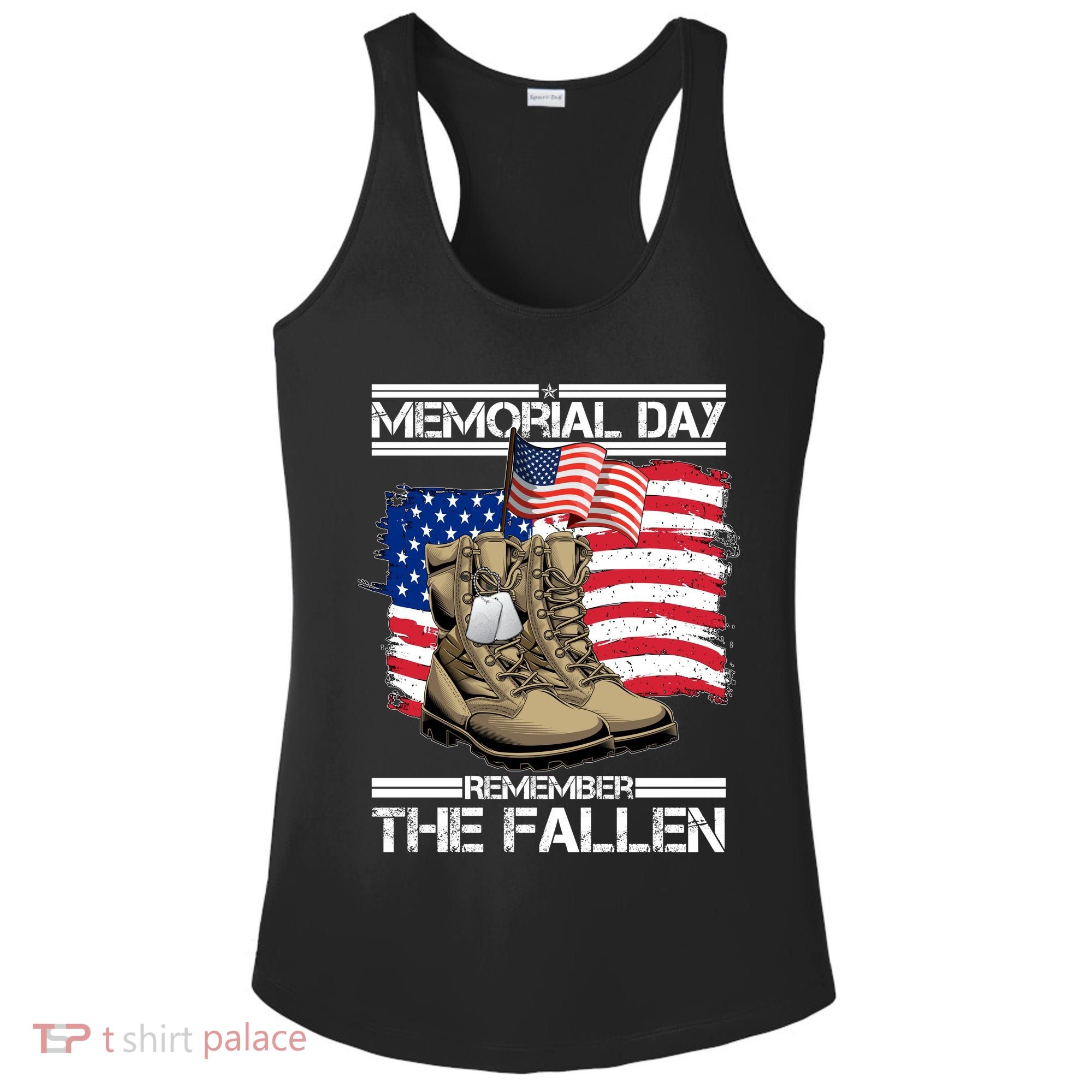 Memorial Day Remember The Fallen Ladies PosiCharge Competitor Racerback Tank
