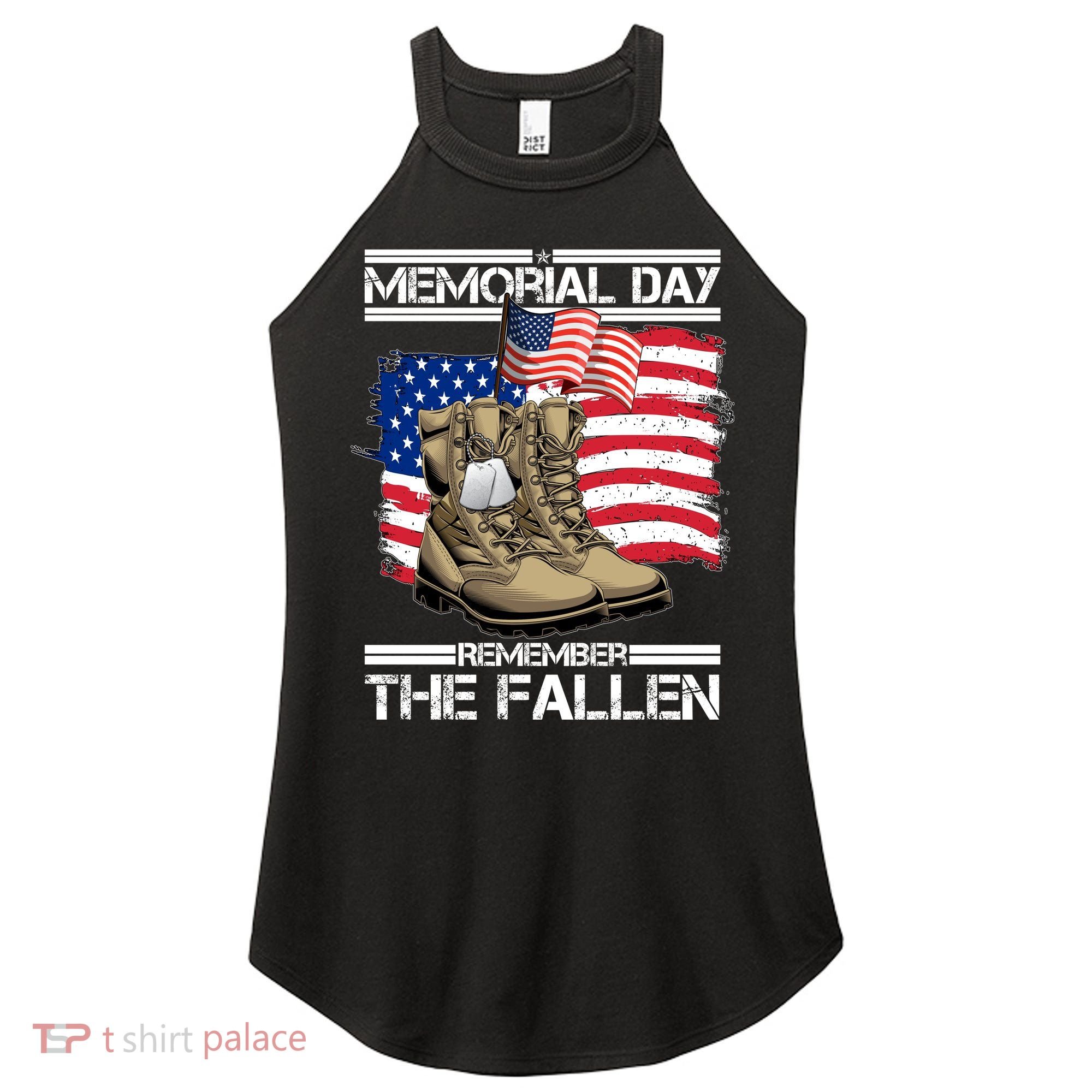 Memorial Day Remember The Fallen Women's Perfect Tri Rocker Tank