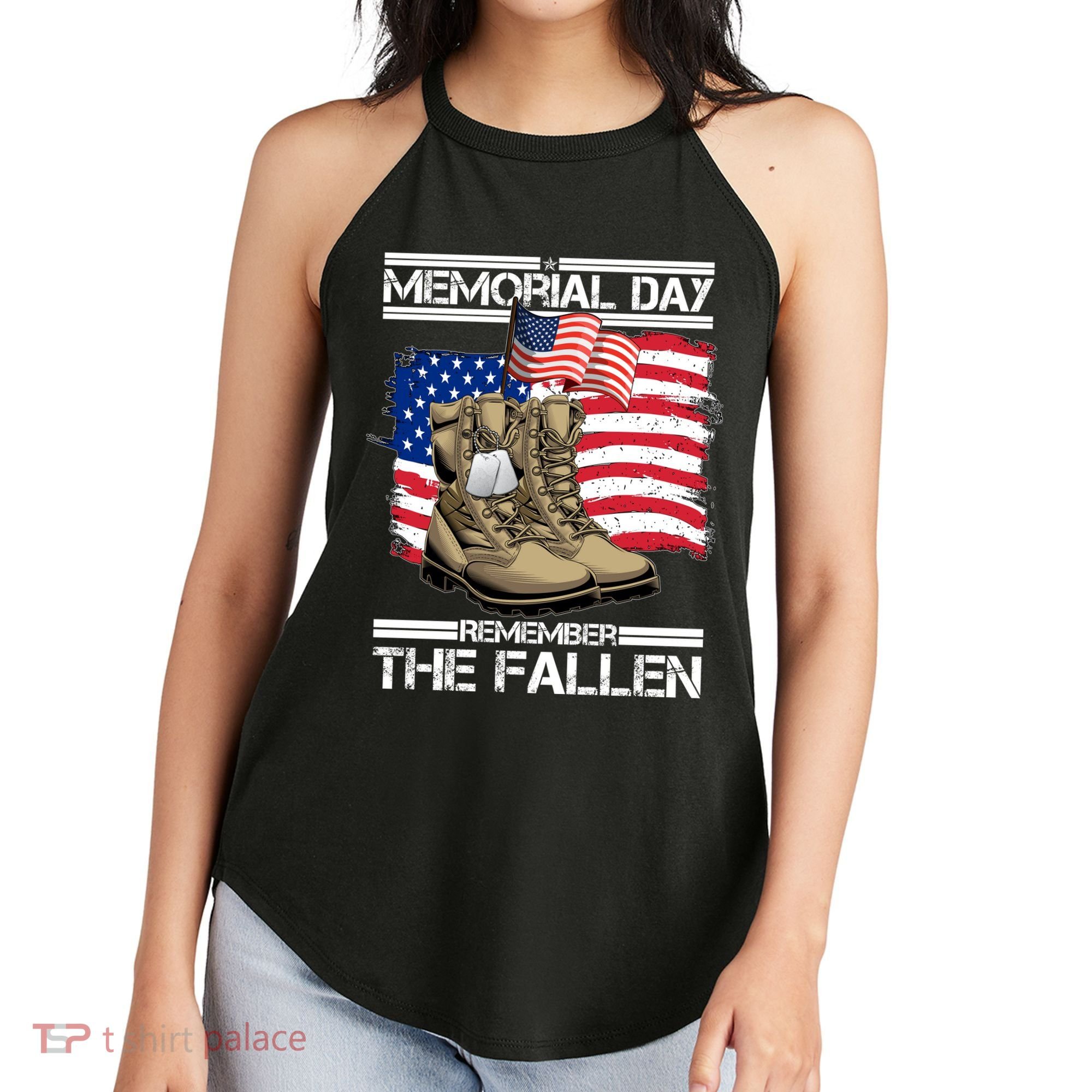 Memorial Day Remember The Fallen Women's Perfect Tri Rocker Tank