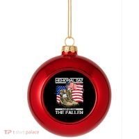 Memorial Day Remember The Fallen Plastic Christmas Ball Ornament thumb 0