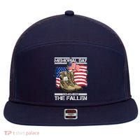 Memorial Day Remember The Fallen 7 Panel Mesh Trucker Snapback Hat thumb 0