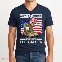 Memorial Day Remember The Fallen V-Neck T-Shirt thumb 2