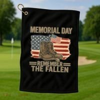 Memorial Day - Remember the Fallen Golf Towel thumb 1
