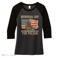 Memorial Day - Remember the Fallen Women's Tri-Blend 3/4-Sleeve Raglan Shirt thumb 0