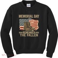 Memorial Day - Remember the Fallen Kids Sweatshirt thumb 0