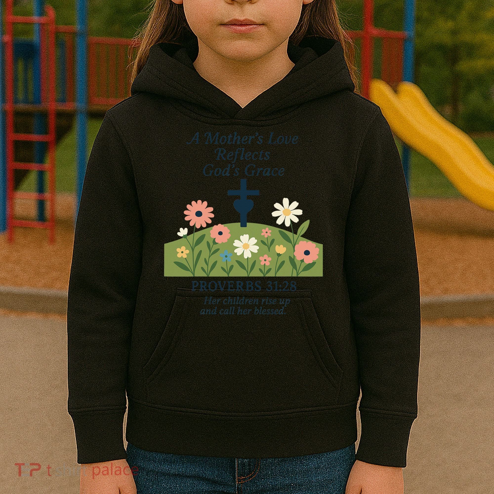 Mothers Day Reflects Gods Grace Faith Kids Hoodie