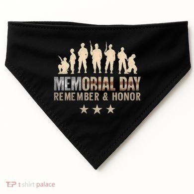 Memorial Day Remember & Honor USA-Made Doggie Bandana