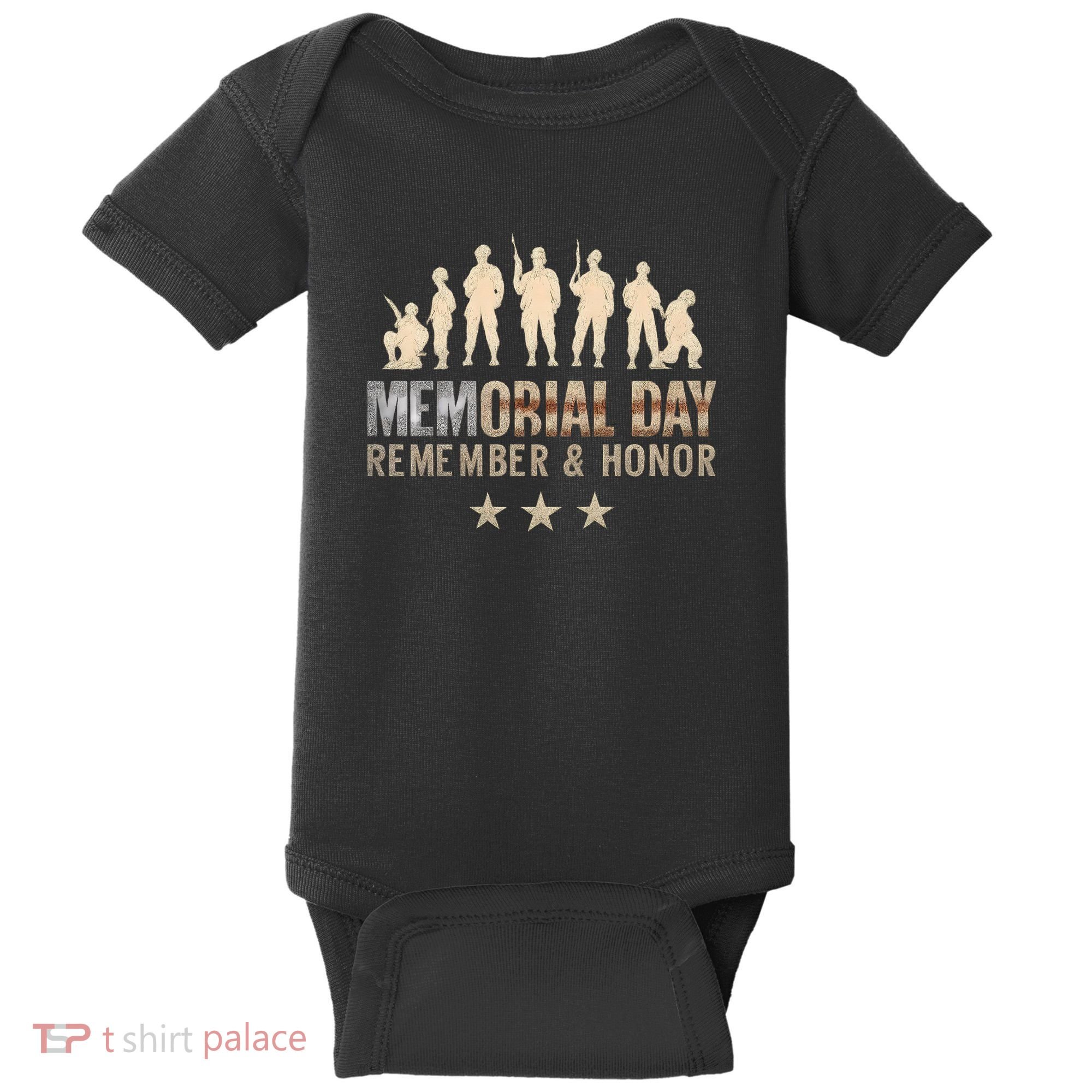 Memorial Day Remember & Honor Baby Bodysuit