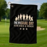 Memorial Day Remember & Honor Golf Towel thumb 1