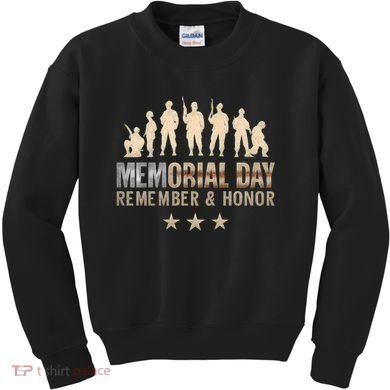 Memorial Day Remember & Honor Kids Sweatshirt