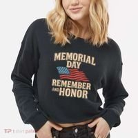 Memorial Day - Remember and Honor Cropped Pullover Crew thumb 2