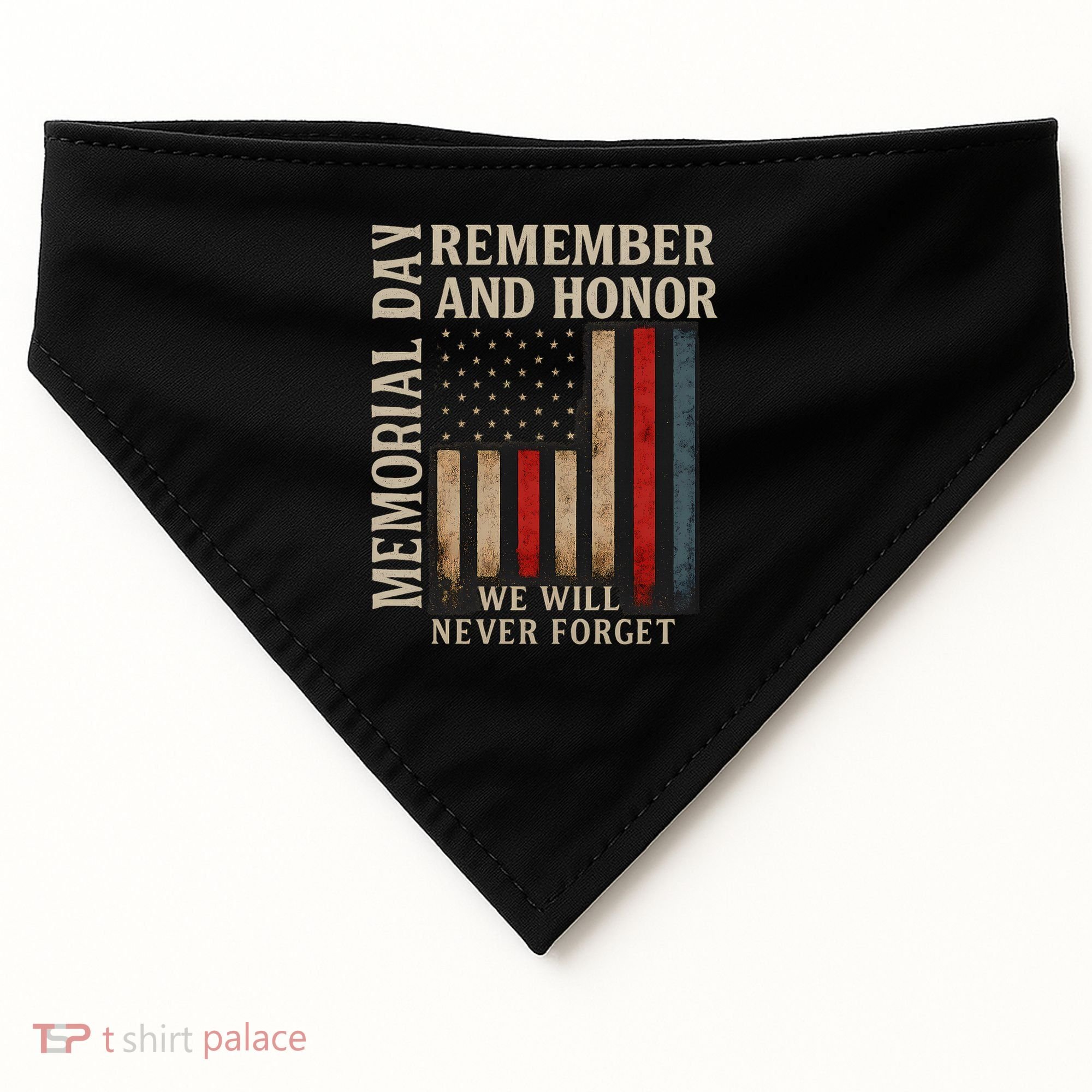 Memorial Day Remember and Honor USA-Made Doggie Bandana
