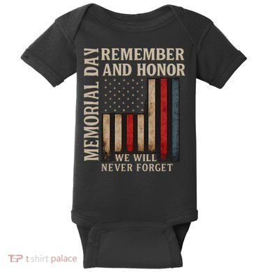 Memorial Day Remember and Honor Baby Bodysuit
