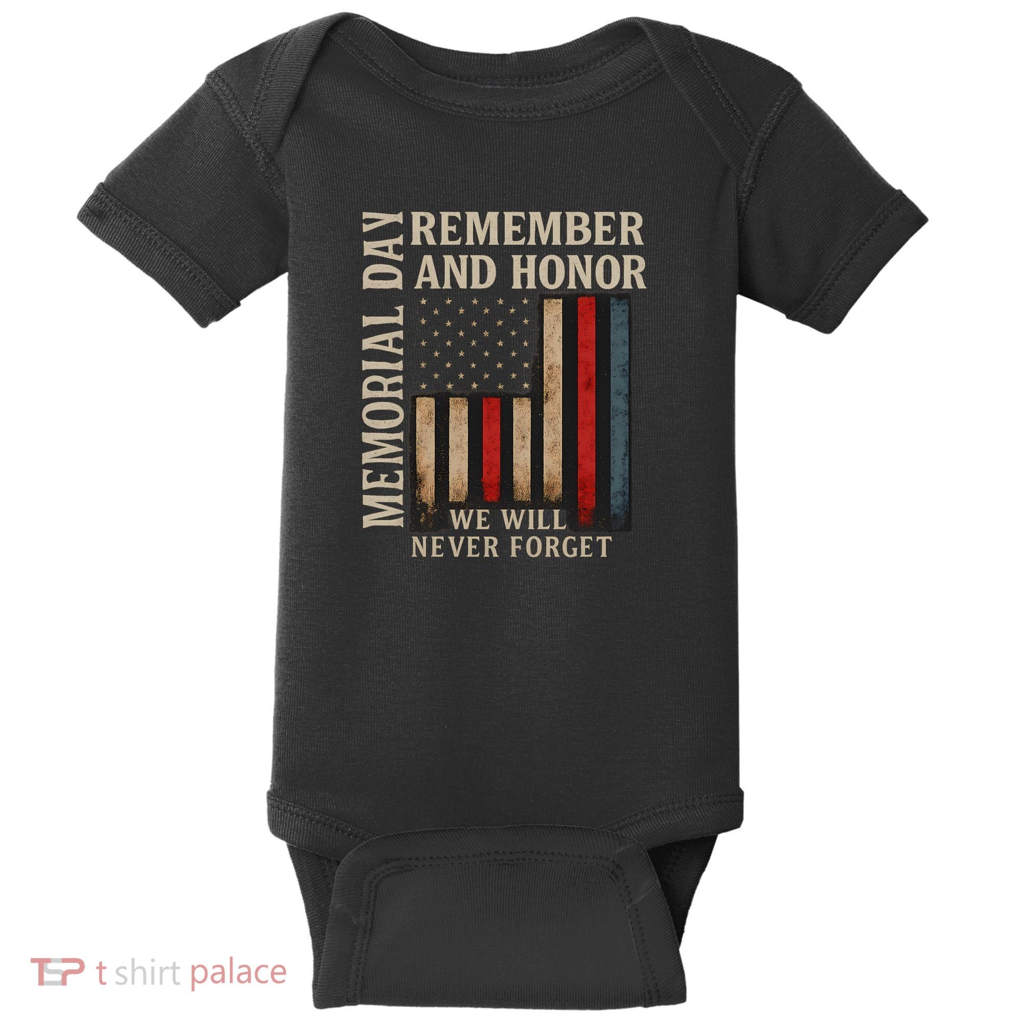 Memorial Day Remember and Honor Baby Bodysuit