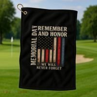 Memorial Day Remember and Honor Golf Towel thumb 1