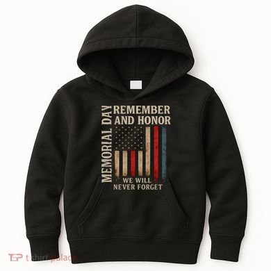 Memorial Day Remember and Honor Kids Hoodie