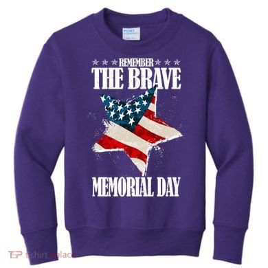Memorial Day Remember The Brave Kids Sweatshirt