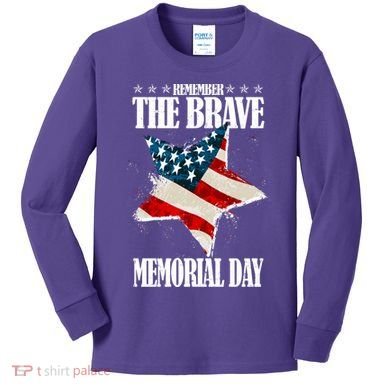 Memorial Day Remember The Brave Kids Long Sleeve Shirt