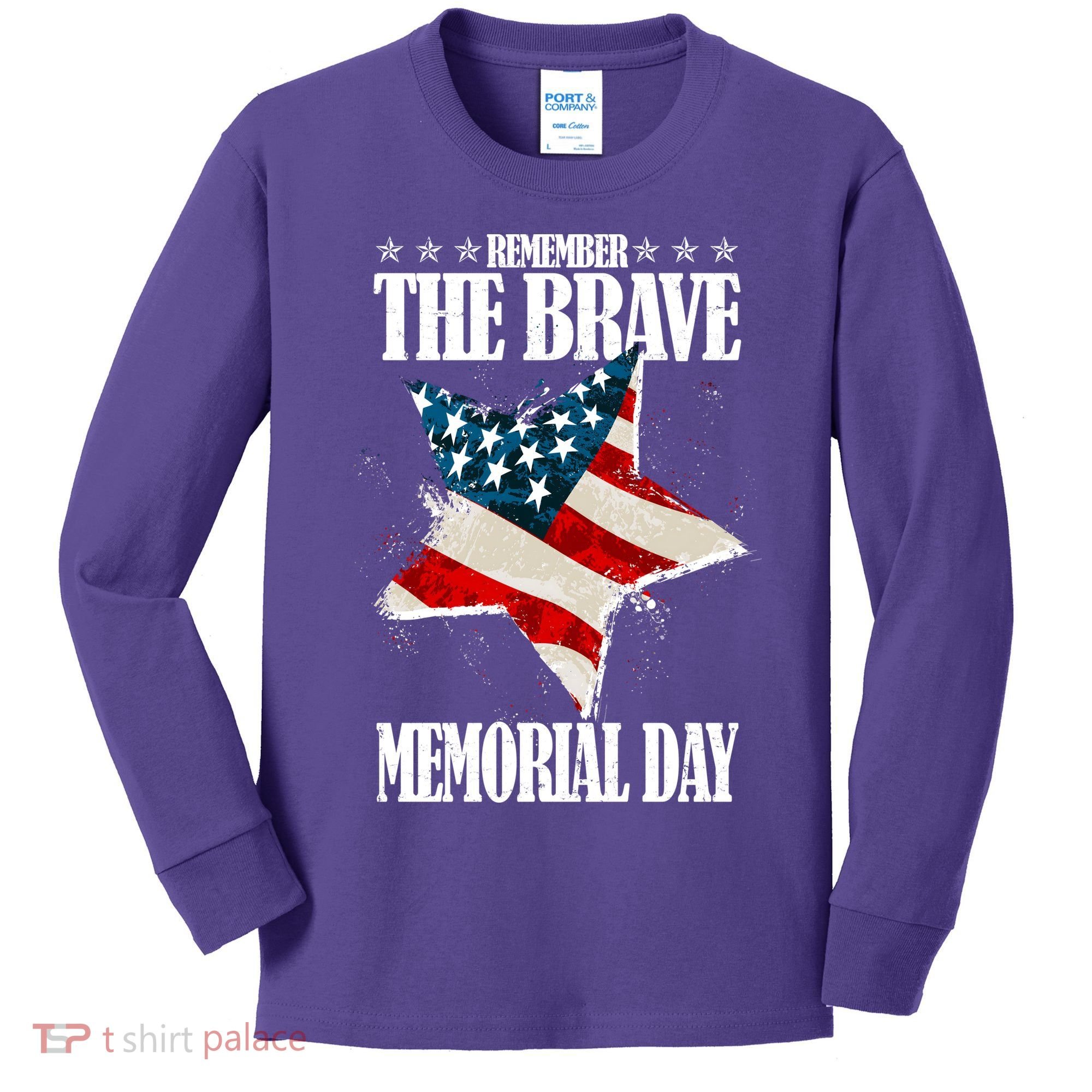 Memorial Day Remember The Brave Kids Long Sleeve Shirt