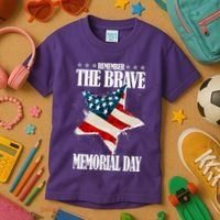 Memorial Day Remember The Brave Kids T-Shirt thumb 3