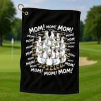 Mother's Day Seagulls Screaming Mom  Golf Towel thumb 1
