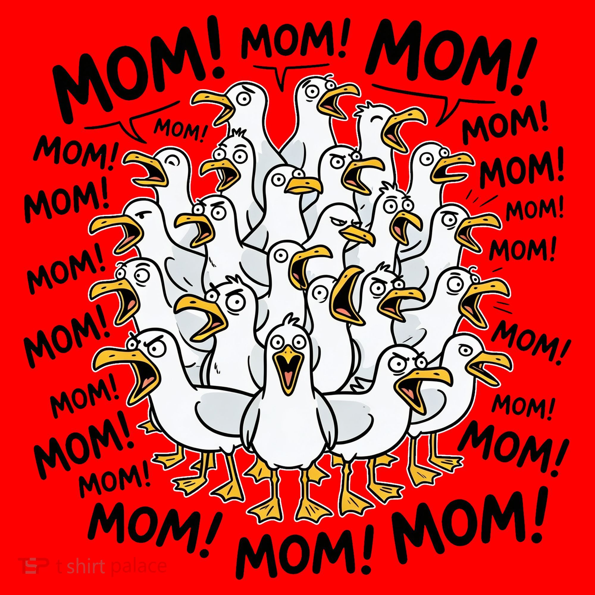 Mother's Day Seagulls Screaming Mom  Santa Hat