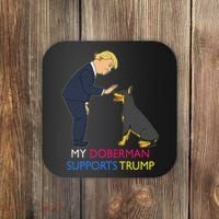 My Doberman Supports Trump Gift Doberman Pinscher Coaster thumb 0