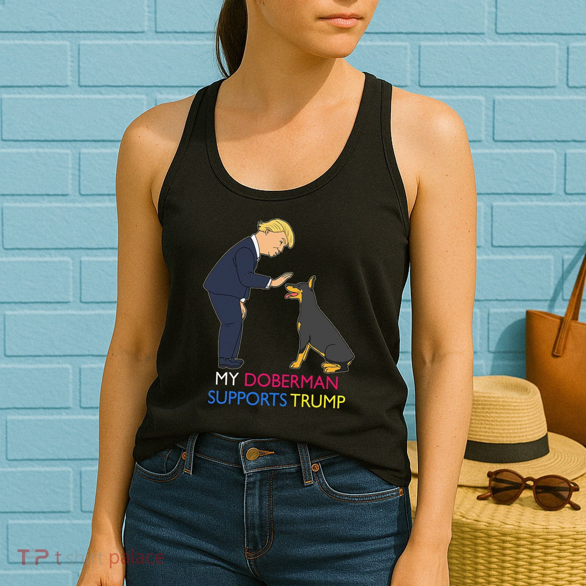 My Doberman Supports Trump Gift Doberman Pinscher Women's Tank Top