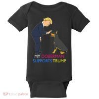 My Doberman Supports Trump Gift Doberman Pinscher Baby Bodysuit thumb 0